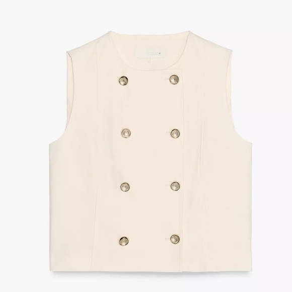 🔥🔥Zara Linen double breasted vest - Picture 6 of 8